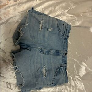 Wrangler Light Blue Distressed Jean Shorts